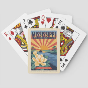 Jeu De Cartes Illustration de voyage d'art vintage de l'État du 