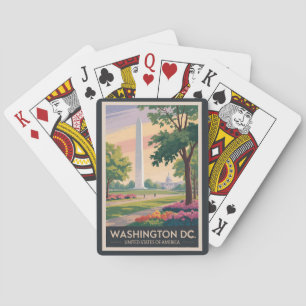 Jeu De Cartes Illustration de voyage d'art vintage de Washington