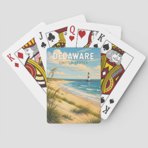 Jeu De Cartes Illustration de voyage d'art vintage du Delaware