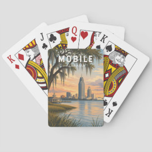 Jeu De Cartes Illustration de voyage d'art vintage Mobile Alabam