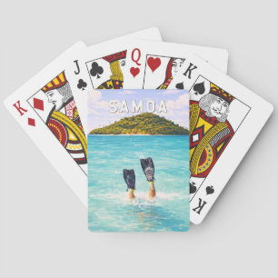Jeu De Cartes Illustration de voyage d'art vintage Samoa