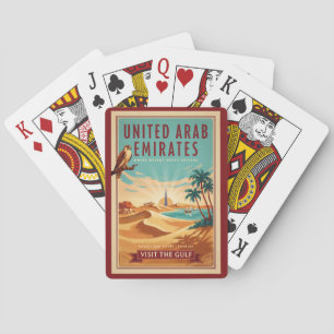 Jeu De Cartes Illustration de voyage de faucon de désert de Duba