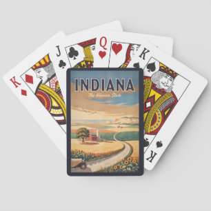Jeu De Cartes Illustration de voyage de la campagne de l'Indiana