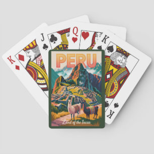 Jeu De Cartes Illustration de voyage de Machu Picchu au Pérou Ar