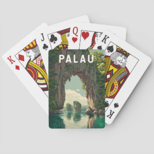 Jeu De Cartes Illustration de voyage de Palau vintage