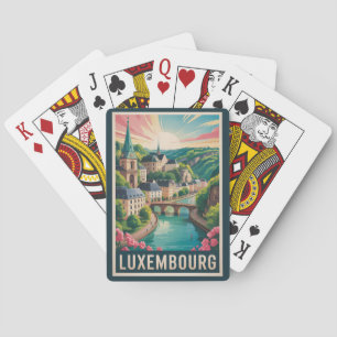 Jeu De Cartes Illustration de voyage de paysage luxembourgeois A