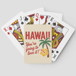 Jeu De Cartes Illustration de voyage des îles hawaïennes rétro v