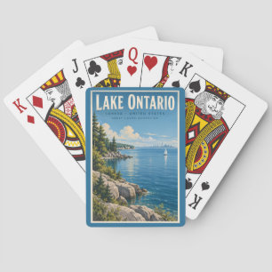 Jeu De Cartes Illustration de voyage du lac Ontario Art vintage