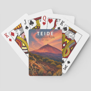 Jeu De Cartes Illustration de voyage du parc national de Teide e