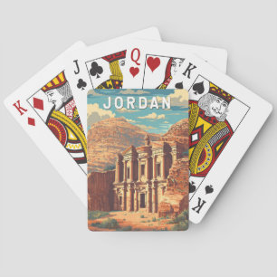 Jeu De Cartes Illustration de voyage en Jordanie Art vintage