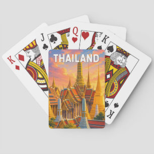 Jeu De Cartes Illustration de voyage en Thaïlande Art vintage
