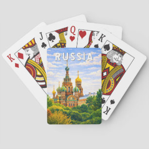Jeu De Cartes Illustration de voyage Russie Art vintage
