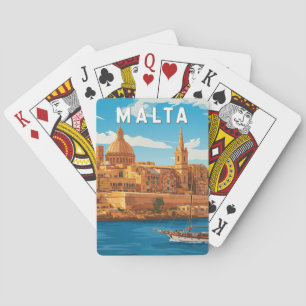Jeu De Cartes Illustration de voyage vintage à Malte