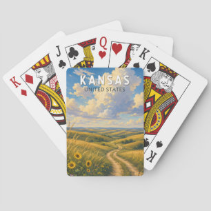 Jeu De Cartes Illustration de voyage vintage du Kansas