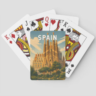 Jeu De Cartes Illustration de voyage vintage en Espagne