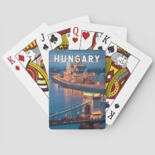 Jeu De Cartes Illustration de voyage vintage en Hongrie