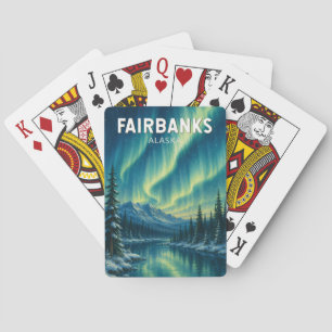 Jeu De Cartes Illustration de voyage vintage Fairbanks Alaska