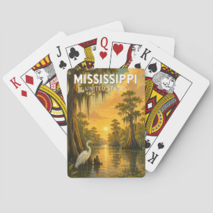 Jeu De Cartes Illustration de voyage vintage Mississippi