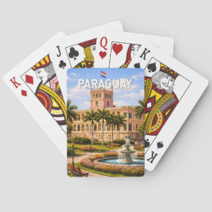 Jeu De Cartes Illustration de voyage vintage Paraguay