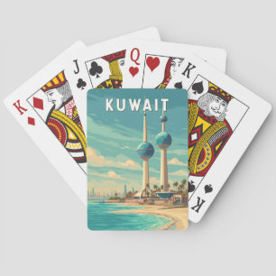 Jeu De Cartes Illustration de voyage vintage sur le Koweït