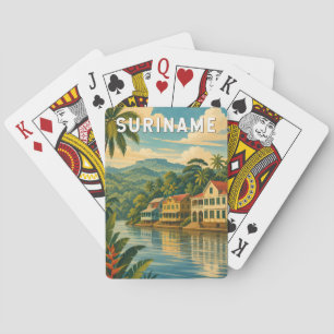 Jeu De Cartes Illustration de voyage vintage sur le Suriname
