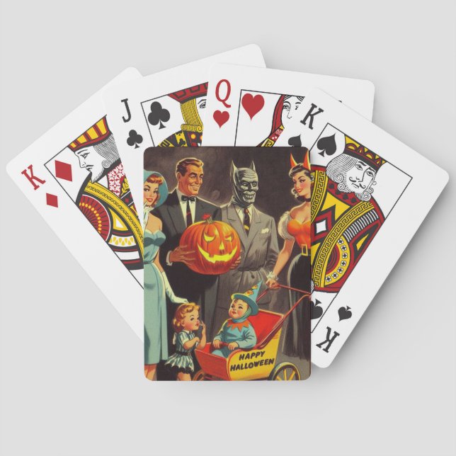 Jeu De Cartes Illustration d'Halloween vintage (dos)