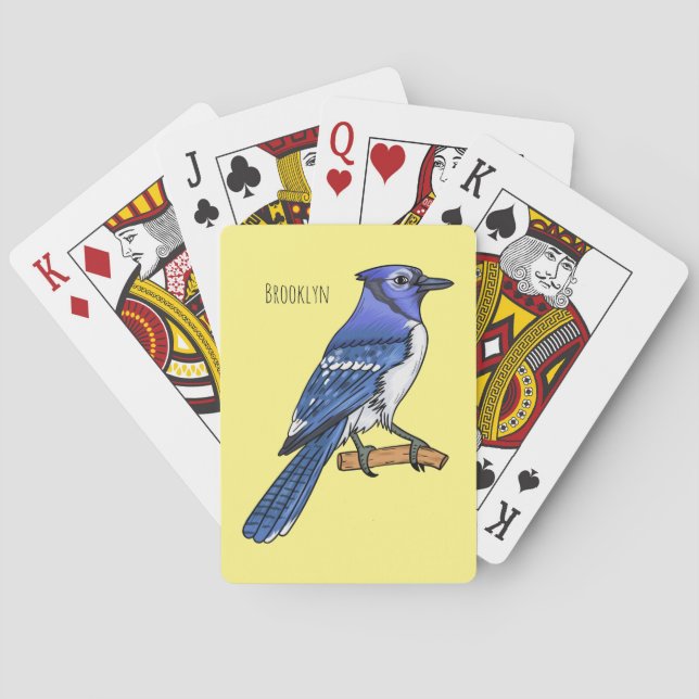 Jeu De Cartes Illustration d'oiseau de jay bleu (dos)