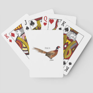 Jeu De Cartes Illustration d'oiseau faisan à cou circulaire