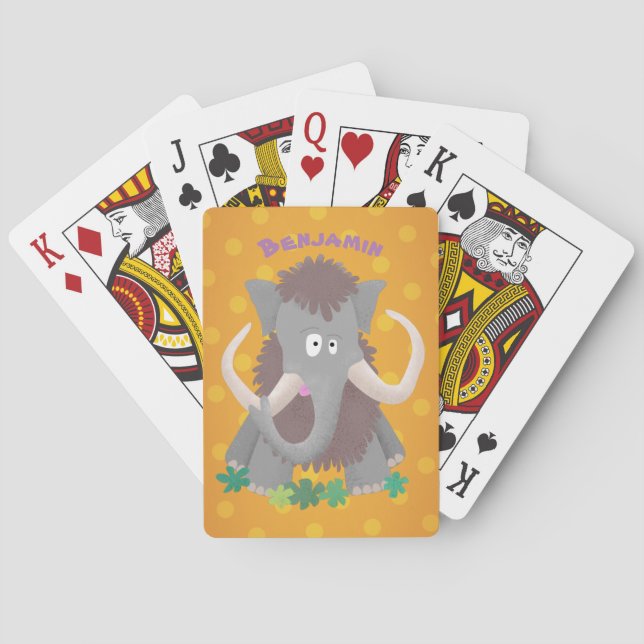 Jeu De Cartes Illustration drôle de mammouth laineux (dos)