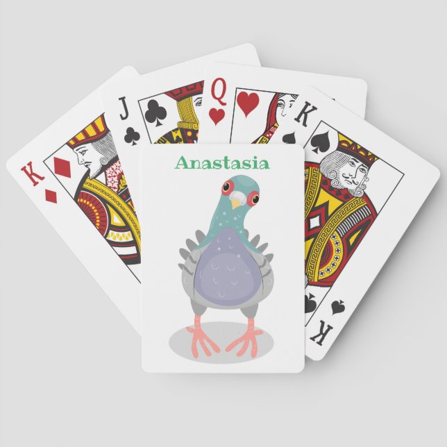 Jeu De Cartes Illustration drôle de pigeon curieux (dos)