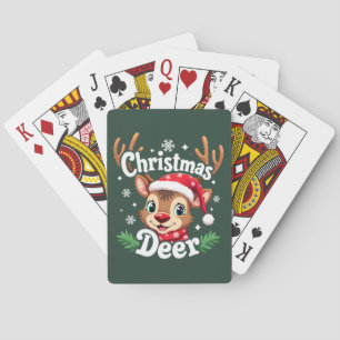 Jeu De Cartes Illustration du cerf de Noël mignon
