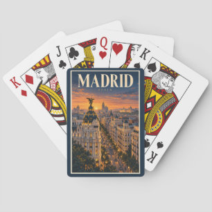 Jeu De Cartes Illustration du coucher de soleil à Madrid Espagne