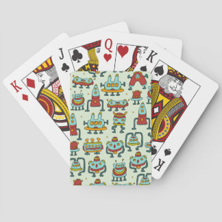 Jeu De Cartes Illustration du Motif Vintage des Aliens robots