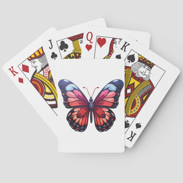 Jeu De Cartes Illustration du papillon de dessin (dos)