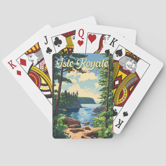 Jeu De Cartes Illustration du parc national de l'Isle Royale Art (dos)