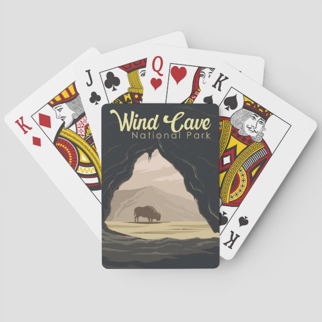 Jeu De Cartes Illustration du parc national Wind Cave Travel Art (dos)