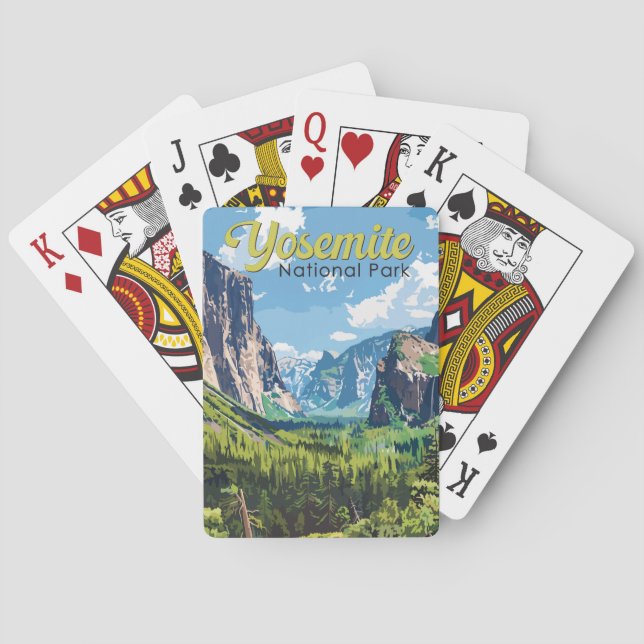 Jeu De Cartes Illustration du parc national Yosemite Art de voya (dos)