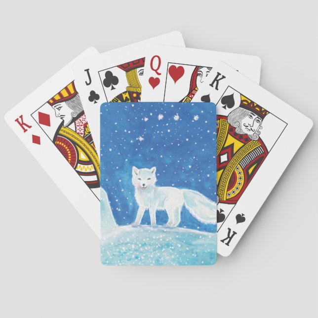 Jeu De Cartes Illustration du Petit Renard arctique (Vulpes lago (dos)