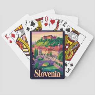 Jeu De Cartes Illustration du pont de Ljubljana en Slovénie Art 