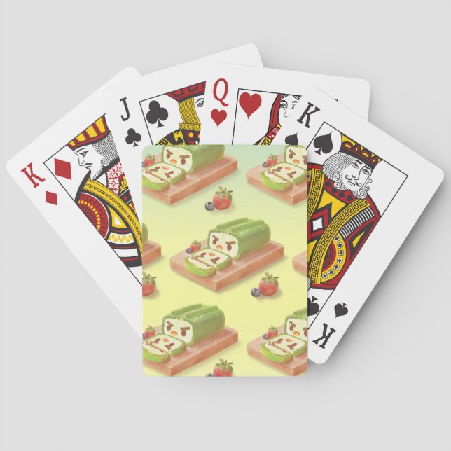 Jeu De Cartes Illustration du rouleau de gâteau Matcha (dos)