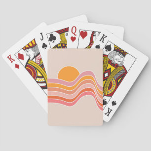 Jeu De Cartes Illustration du soleil de style rétro