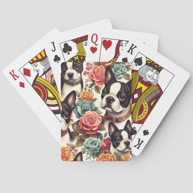 Jeu De Cartes Illustration du Terrier de Boston (dos)