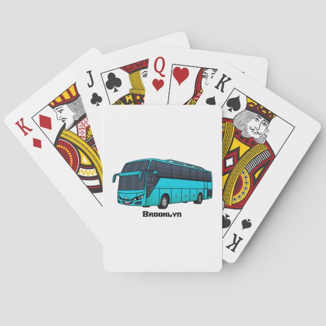 Jeu De Cartes Illustration d'un autobus à passagers moderne (dos)