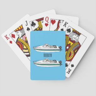 Jeu De Cartes Illustration d'un bateau à moteur