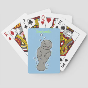 Jeu De Cartes Illustration d'un bébé lamantin mignon avec des bu