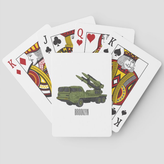 Jeu De Cartes Illustration d'un camion de missiles militaires (dos)