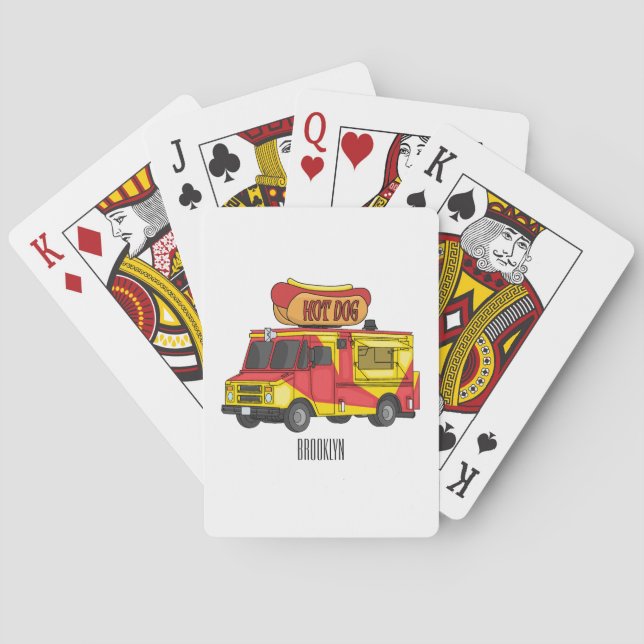 Jeu De Cartes Illustration d'un camion de nourriture pour chien  (dos)