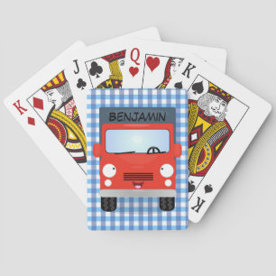Jeu De Cartes Illustration d'un camion kawaii rouge mou