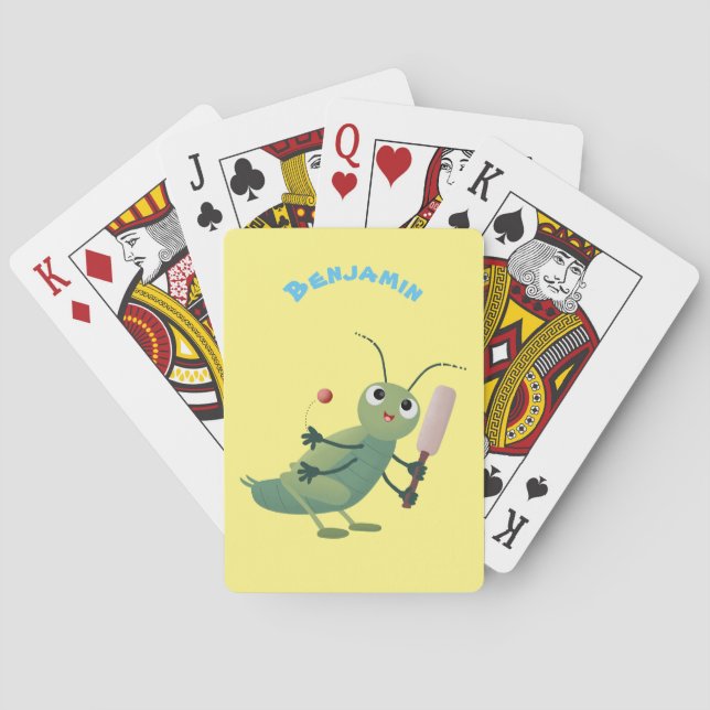 Jeu De Cartes Illustration d'un insecte du cricket vert mou (dos)