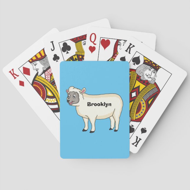 Jeu De Cartes Illustration d'un mouton joyeux (dos)